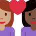 Couple with Heart: Woman, Woman, Medium Skin Tone, Dark Skin Tone
