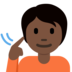 Deaf Person: Dark Skin Tone