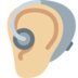 Ear with Hearing Aid: Medium-Light Skin Tone
