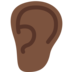 Ear: Dark Skin Tone