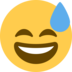 Grinning Face with Sweat