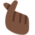 Hand with Index Finger and Thumb Crossed: Dark Skin Tone