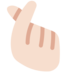 Hand with Index Finger and Thumb Crossed: Light Skin Tone