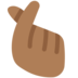 Hand with Index Finger and Thumb Crossed: Medium-Dark Skin Tone