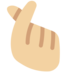 Hand with Index Finger and Thumb Crossed: Medium-Light Skin Tone