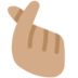 Hand with Index Finger and Thumb Crossed: Medium Skin Tone