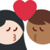 Kiss: Woman, Man, Light Skin Tone, Medium-Dark Skin Tone