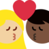 Kiss: Woman, Man, Medium-Light Skin Tone, Dark Skin Tone