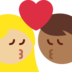 Kiss: Woman, Man, Medium-Light Skin Tone, Medium-Dark Skin Tone