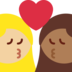 Kiss: Woman, Woman, Medium-Light Skin Tone, Medium-Dark Skin Tone