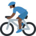 Man Biking: Dark Skin Tone