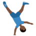 Man Cartwheeling: Dark Skin Tone