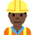 Man Construction Worker: Dark Skin Tone