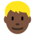 Man: Dark Skin Tone, Blond Hair