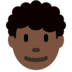 Man: Dark Skin Tone, Curly Hair