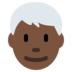 Man: Dark Skin Tone, White Hair
