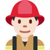 Man Firefighter: Light Skin Tone