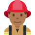 Man Firefighter: Medium-Dark Skin Tone