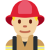 Man Firefighter: Medium-Light Skin Tone