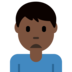 Man Frowning: Dark Skin Tone