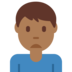 Man Frowning: Medium-Dark Skin Tone