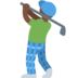 Man Golfing: Dark Skin Tone