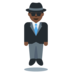 Man in Suit Levitating: Dark Skin Tone