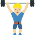 Man Lifting Weights: Medium-Light Skin Tone