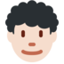 Man: Light Skin Tone, Curly Hair