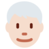 Man: Light Skin Tone, White Hair