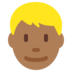 Man: Medium-Dark Skin Tone, Blond Hair