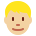 Man: Medium-Light Skin Tone, Blond Hair