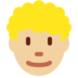 Man: Medium-Light Skin Tone, Curly Hair