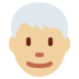 Man: Medium-Light Skin Tone, White Hair