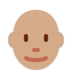 Man: Medium Skin Tone, Bald