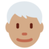 Man: Medium Skin Tone, White Hair