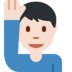 Man Raising Hand: Light Skin Tone