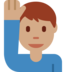 Man Raising Hand: Medium Skin Tone