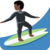 Man Surfing: Dark Skin Tone