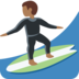Man Surfing: Medium-Dark Skin Tone