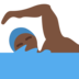 Man Swimming: Dark Skin Tone