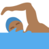 Man Swimming: Medium-Dark Skin Tone