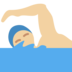 Man Swimming: Medium-Light Skin Tone