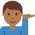Man Tipping Hand: Medium-Dark Skin Tone