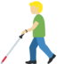 Man with White Cane: Medium-Light Skin Tone