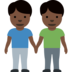 Men Holding Hands: Dark Skin Tone