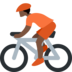 Person Biking: Dark Skin Tone
