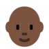 Person: Dark Skin Tone, Bald