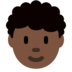 Person: Dark Skin Tone, Curly Hair
