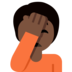 Person Facepalming: Dark Skin Tone